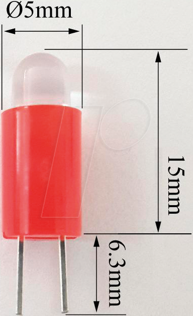 BARTH 70117215 - LED T5x15mm BI-PIN White Dome 12V DC 60°