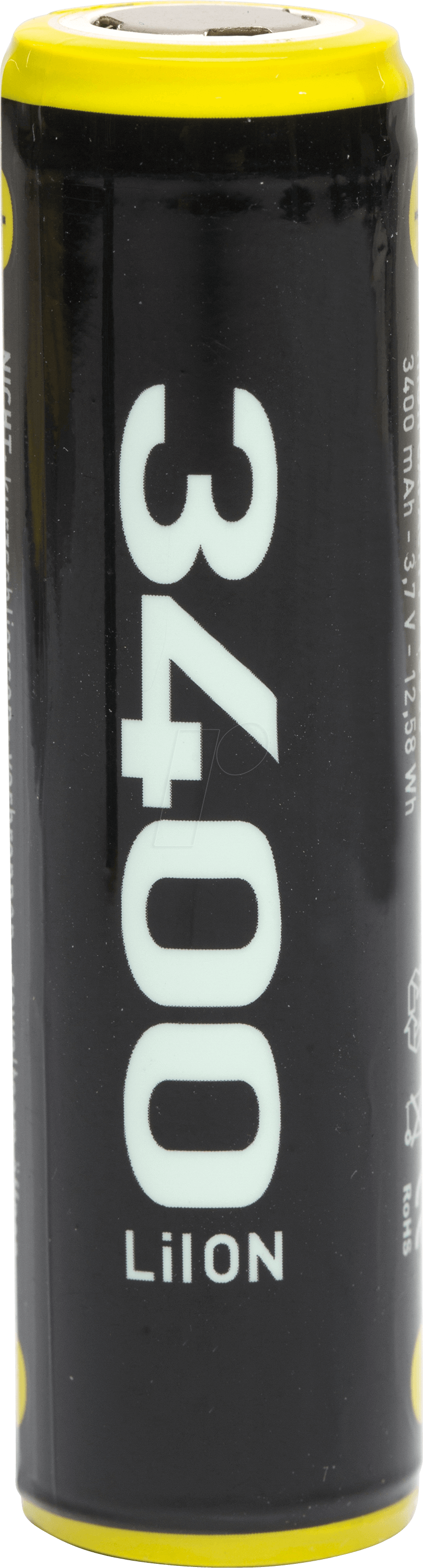 ECELL 18650-3400 - Industriezelle, Li-Ion, 18650, 3,6 V, 3400 mAh, Button Top