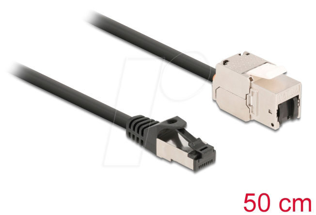 DELOCK 87025 - Keystone Modul RJ45 Buchse > Stecker mit Kabel, 0,5 m