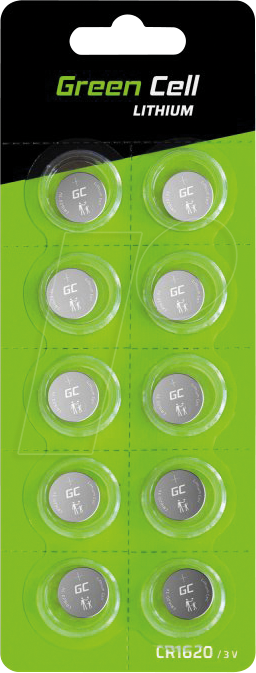 GC XCR03 - Lithium-Knopfzelle, 3 V, 70 mAh, 16,0x2,0 mm, 10er-Pack