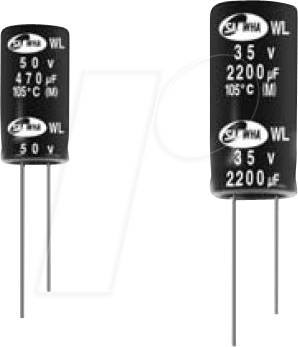 Thumbnail - WL1E227M0811M180 - Elko, radial, 220 µF, 25 V, 105°, Low ESR, RM 3,5