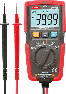 UT 125C - Multimeter, digital, 4000 Counts, Pocket size