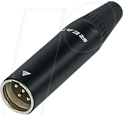 REAN T4MC-B - TINY xlr Kabelstecker, 4-pol