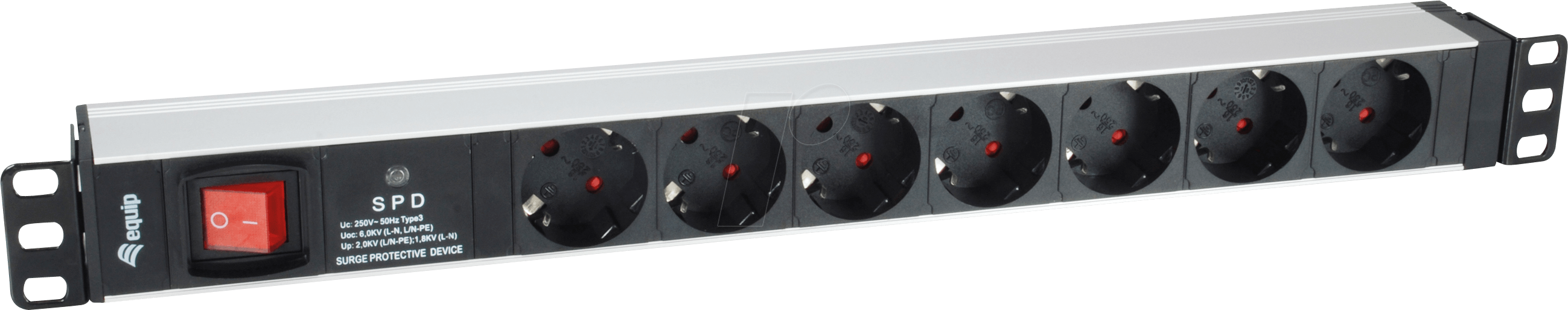 EQUIP 333309 - Steckdosenleiste, 7-fach, Überspannungsschutz