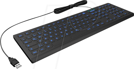 KEYSONIC 60529 - Tastatur, USB, schwarz, desinfizierbar