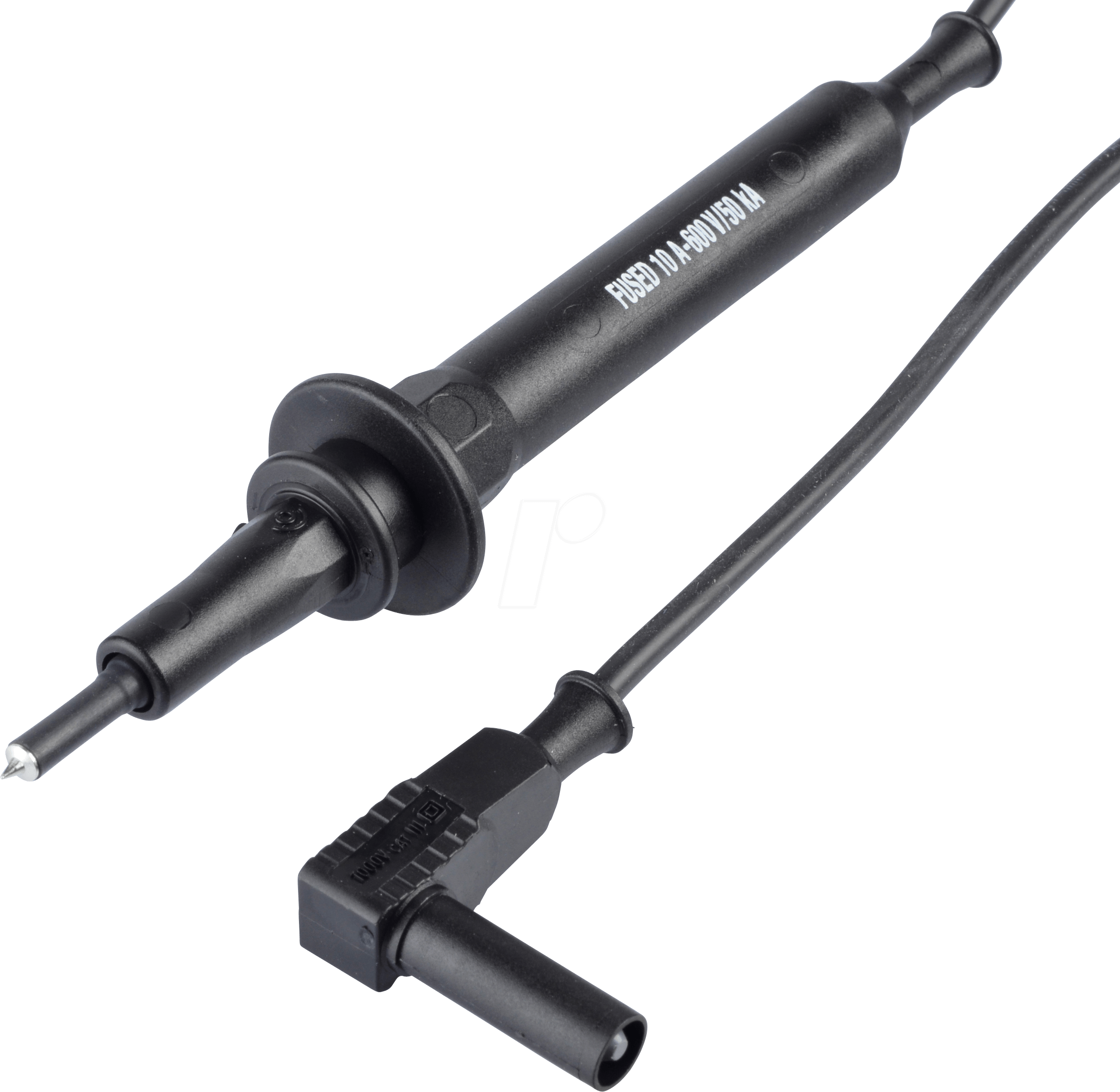 PSS 3941-10 SW - Prüfspitze mit Sicherung, schwarz, 10 A, gewinkelt