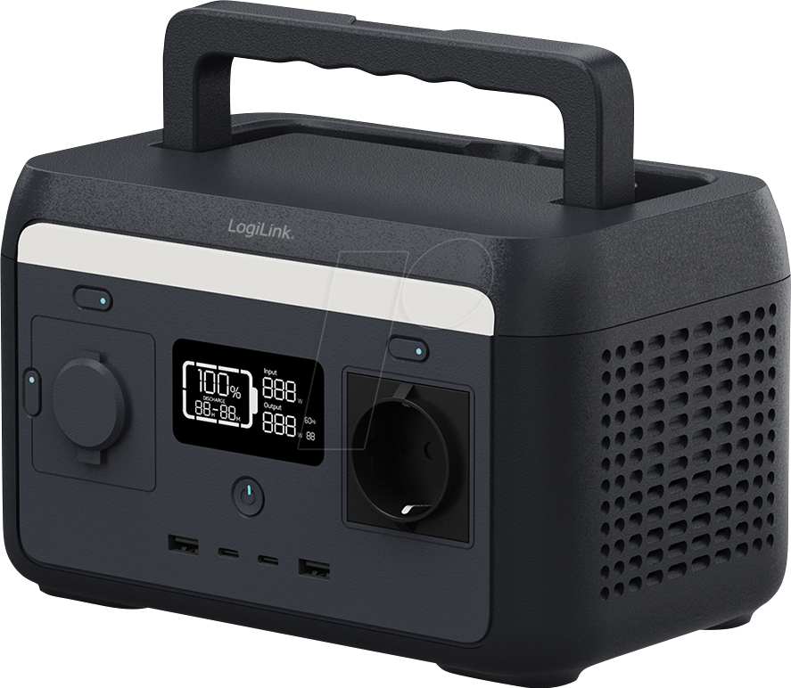 LOGILINK PPS0300 - Tragbare Powerstation, 300 W, 204.8 Wh, LiFePO4-Akku