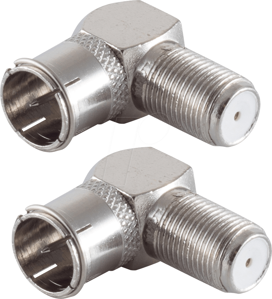 SHVP BS15-300414 - 2x F-Quick Winkel-Adapter F-Stecker auf F-Buchse