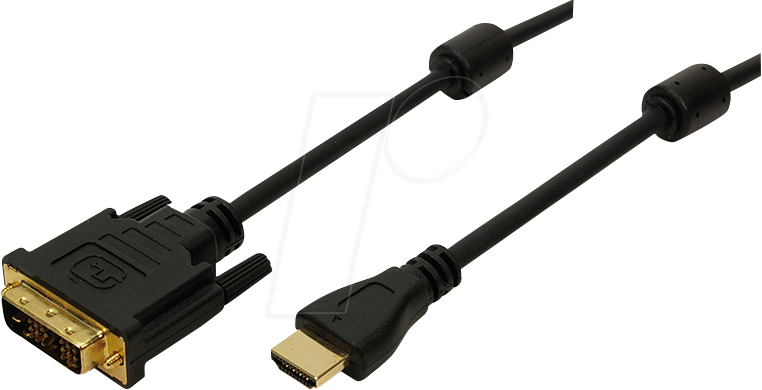 LOGILINK CH0013 - HDMI/DVI Kabel, 2x Ferrit, bidirektional, 1080p, 3 m