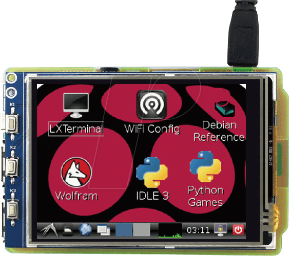 RASP PI 3.2TD 2 - Raspberry Pi Shield - Display LCD-Touch, 3,2'', 320x240 Pixel, IL