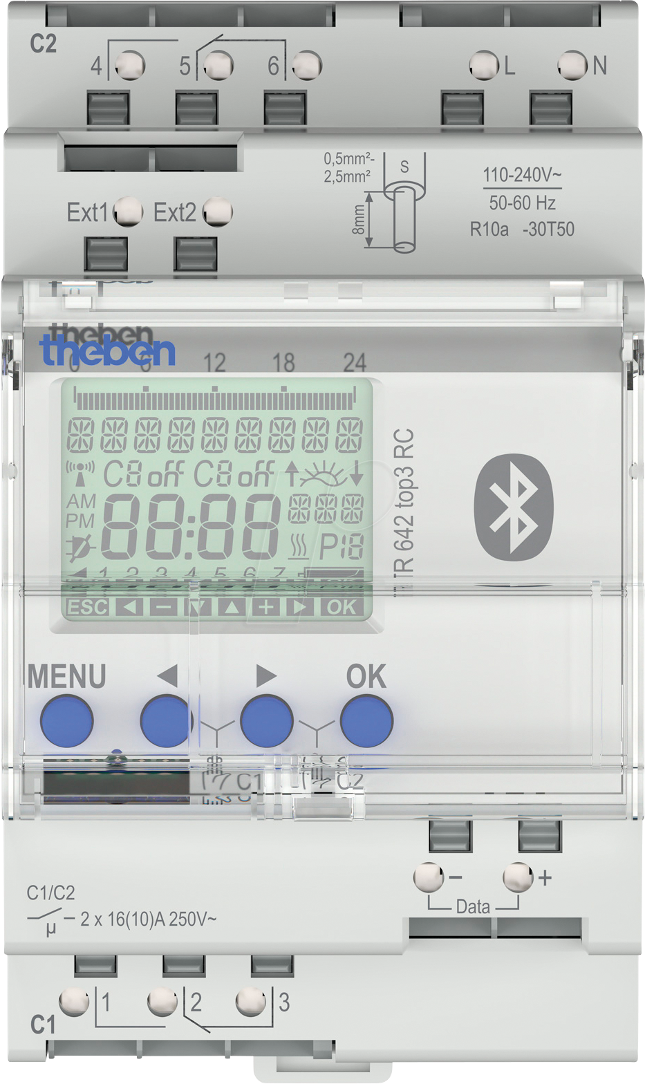 THEBEN 6420330 - Digitale 2-Kanal Zeitschaltuhr, TR 642, Jahresprogramm, App