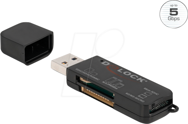 DELOCK 91757 - Card Reader, extern, USB 3.2 Gen1, Typ-A, 3-in-1