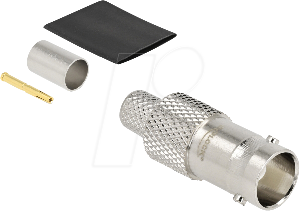 DELOCK 91775 - BNC Buchse zum Crimpen RG-6 mit passendem Schrumpfschlauch