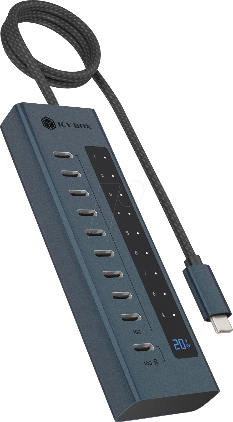 ICY HUB1450-C31 - USB 10 Gb/s Hub, 9x USB-C, 1x PD
