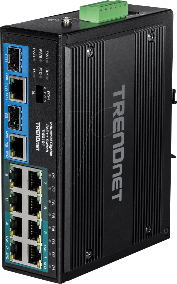 Thumbnail - TRN TI-BG104 - Switch, 10-Port, Gigabit Ethernet, PoE++, SFP/RJ45