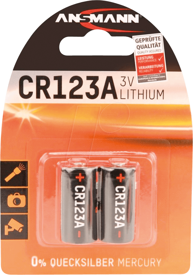 ANS 1510-0023 - Lithium Batterie, CR123A, 2er-Pack