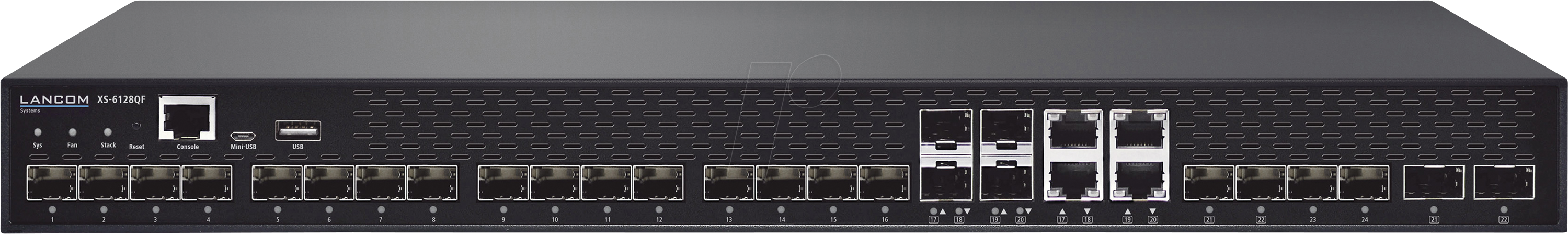 LANCOM XS-6128QF - Switch, 26-Port, 10 Gigabit Ethernet, SFP+, RJ45/SFP, SFP28, QSF