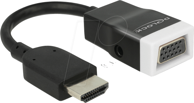 DELOCK 65587 - HDMI Adapter, HDMI-A Stecker auf VGA Buchse