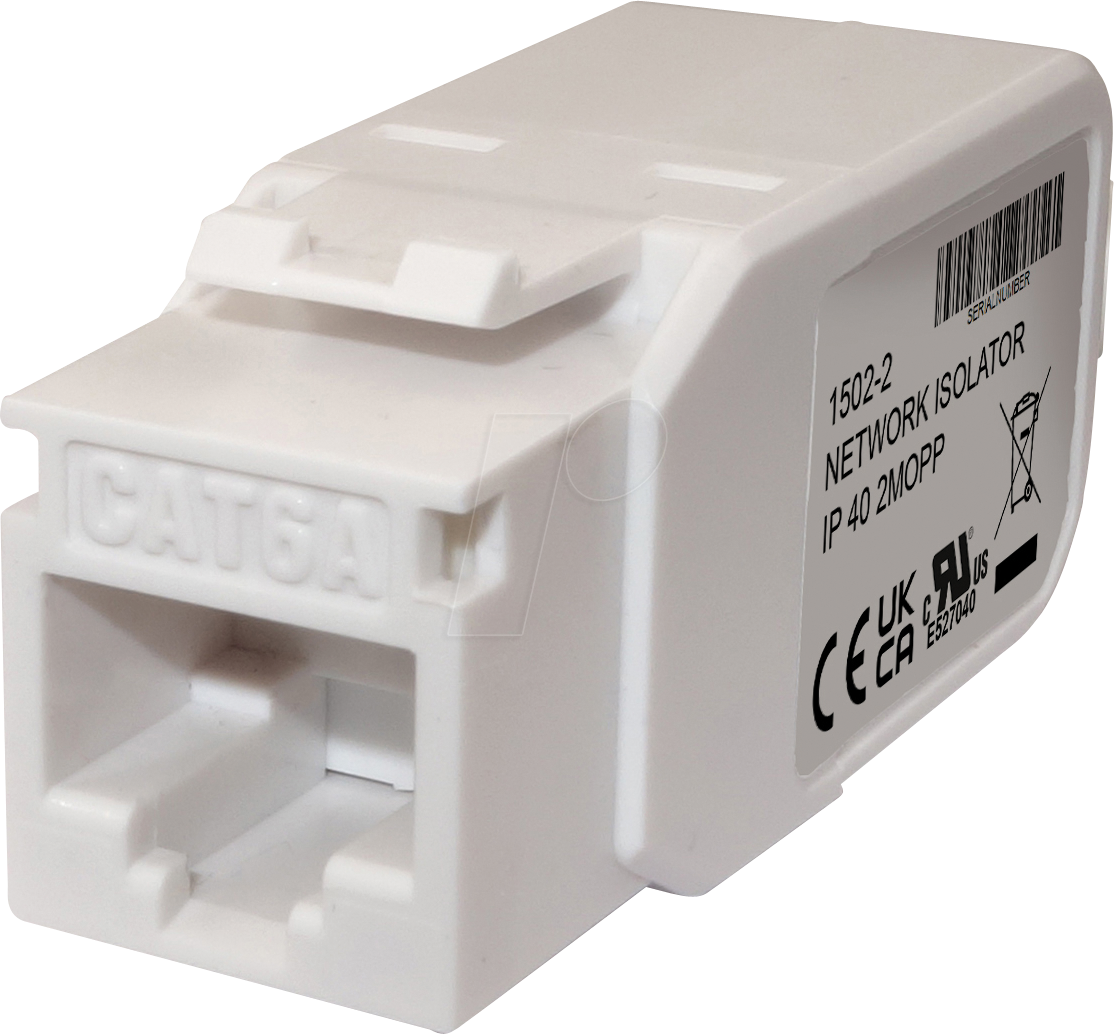 TTL 1502-2 - Keystone Netzwerkisolator RJ45 Buchse / Buchse