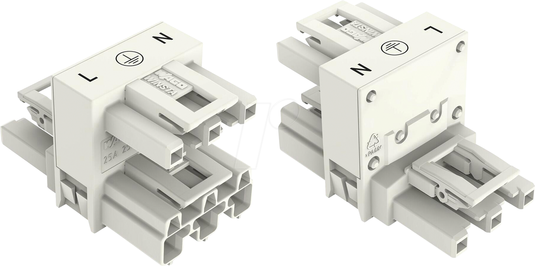 WAGO 770-685 - WINSTA® MIDI, H-Verteiler 3-pol, 1xStecker / 2xBuchse
