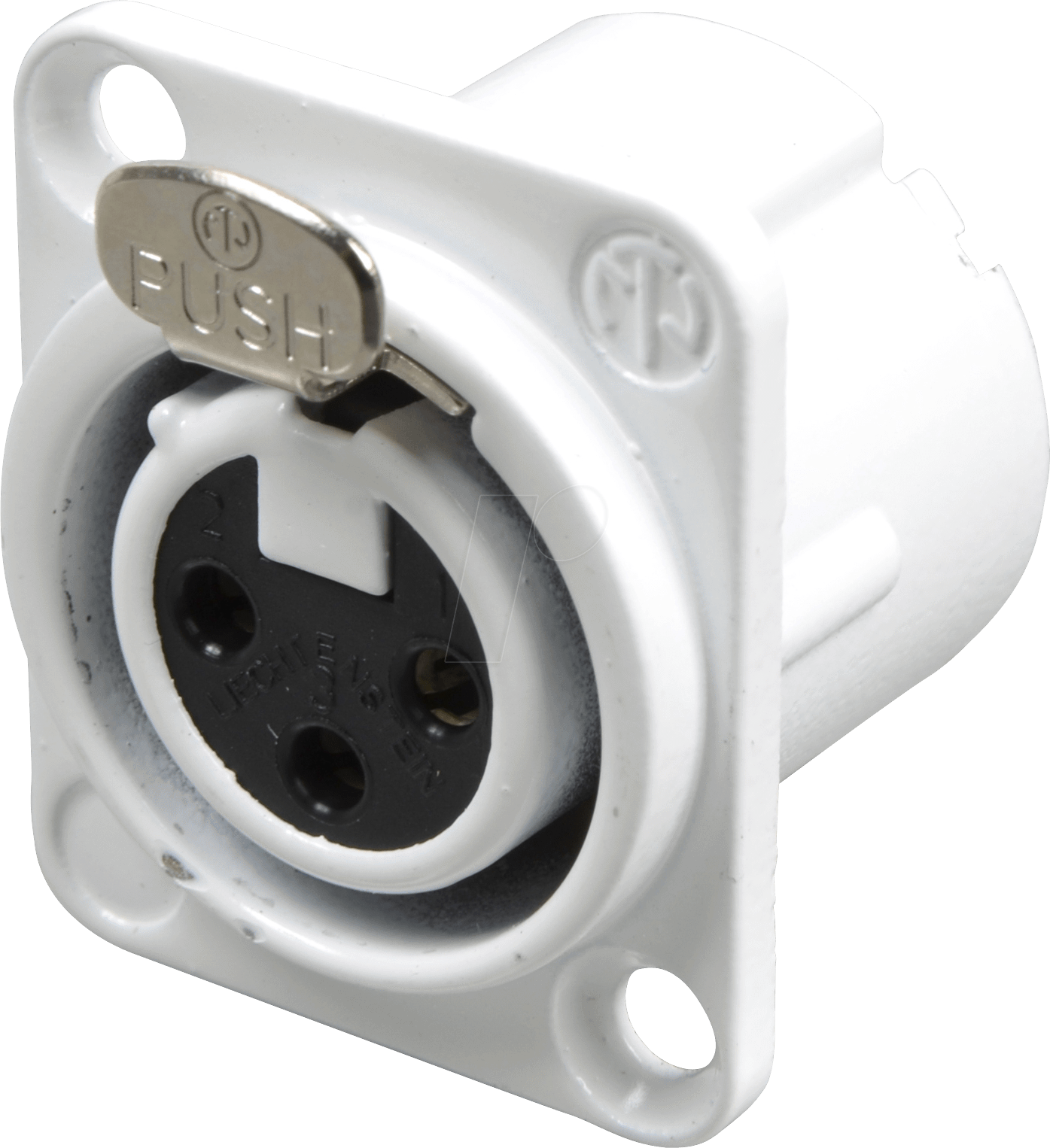 NEUTRIK NC3FDLXW - XLR Einbaubuchse, 3-polig, Silber, weiss, Löt