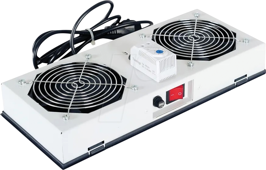 ROLINE 26210019 - 19'' Lüftereinheit, 2 Lüfter, grau