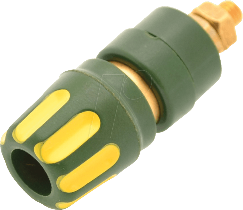 PKI 10 A AU GG - Polklemme, 4 mm, gelb/grün, vergoldet
