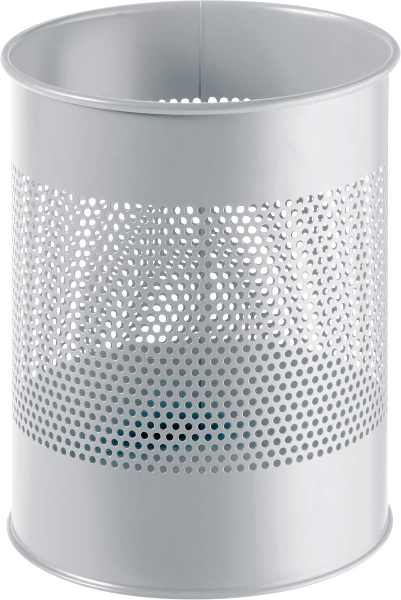 DURABLE 331010 - Abfallbehälter, 15 l, rund, metall, grau