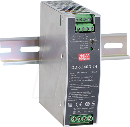 Thumbnail - DDR-240B-24 - DC/DC-Wandler, 240 W, 24 V, 10 A