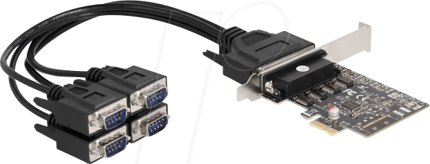 DELOCK 66324 - 4 Port RS 232, Seriell, PCIe Karte