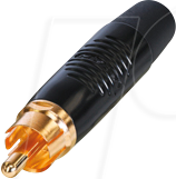 REAN RF2C-B0 - Cinch(RCA) Kabelstecker, vergoldete Kontakte, schwarzes Gehäuse