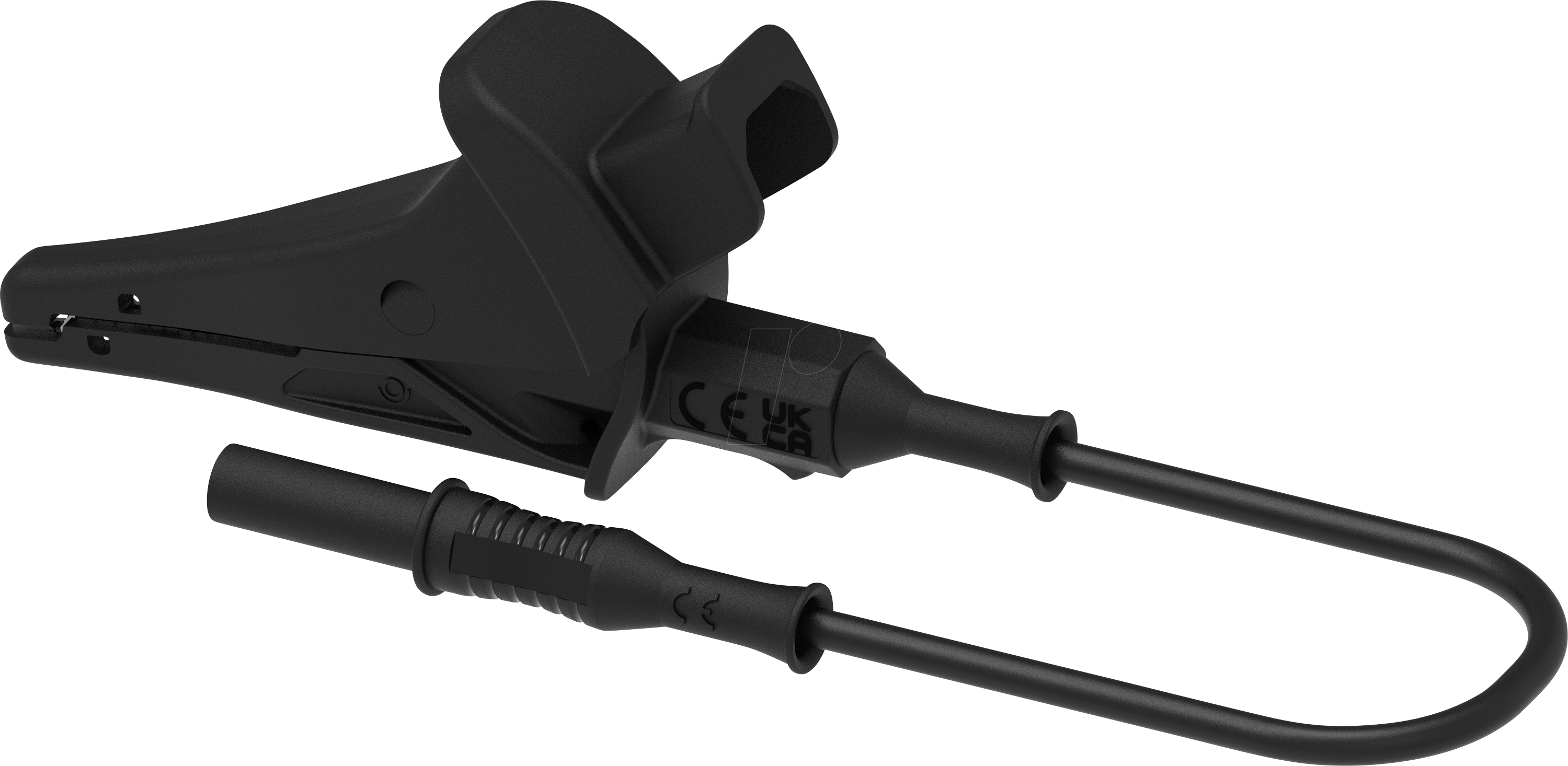 5104/2317-25N - Messleitung mit Krokodilklemme, schwarz