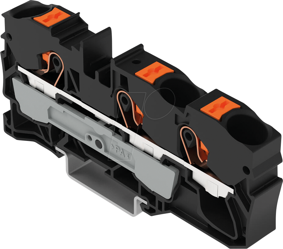 WAGO 2210-1305 - 3-Leiter-Durchgangsklemme, mit Drücker 10 mm², schwarz