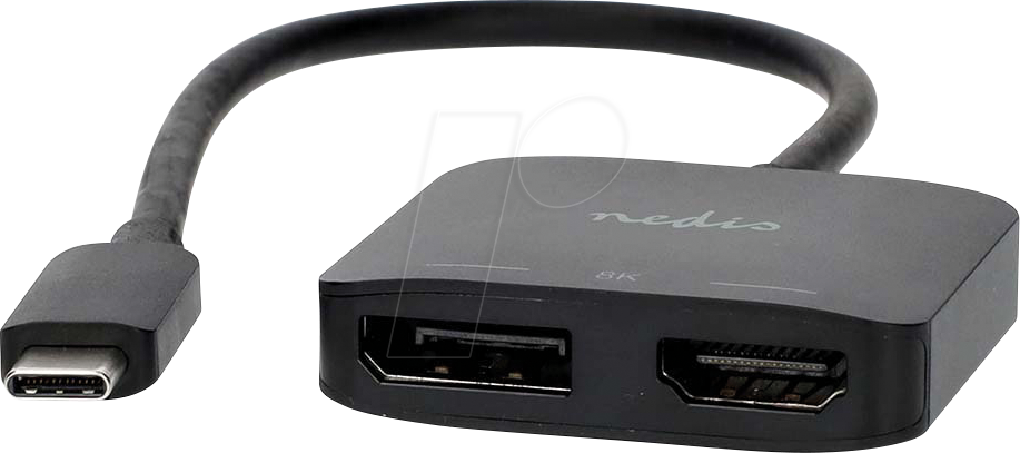 N CCGB64385BK02 - Adapter USB C > 1x DP, 1x HDMI, 8K@30 Hz, 20 cm