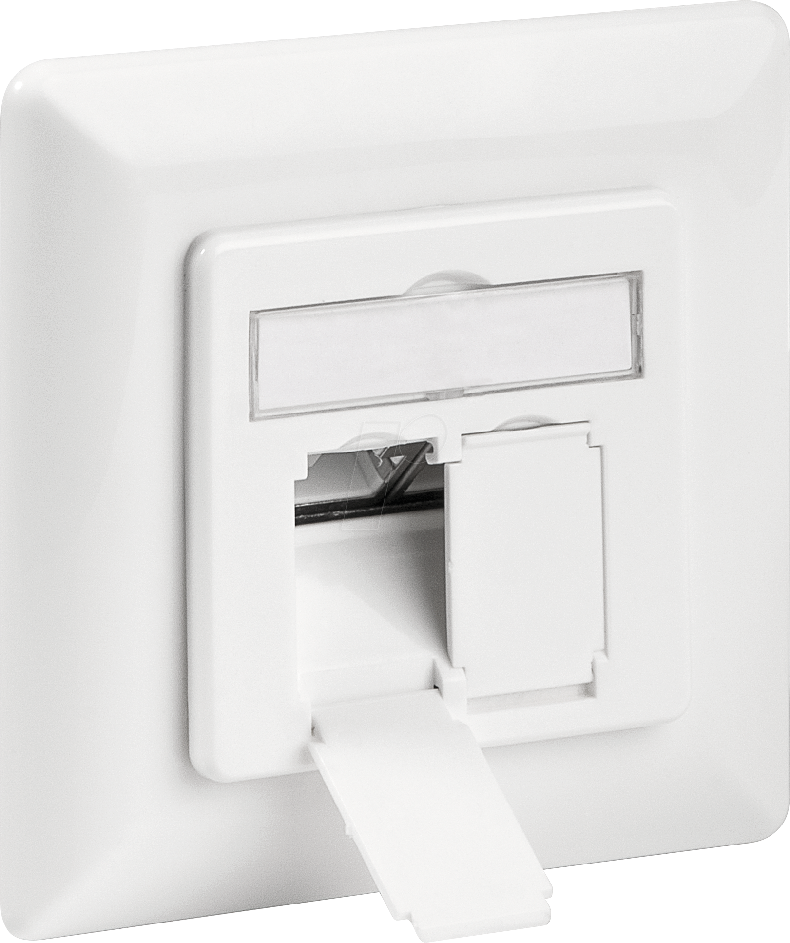 GOOBAY 68246 - Netzwerkdose, Cat.6, 2-fach RJ45, Unterputz, geschirmt, weiß