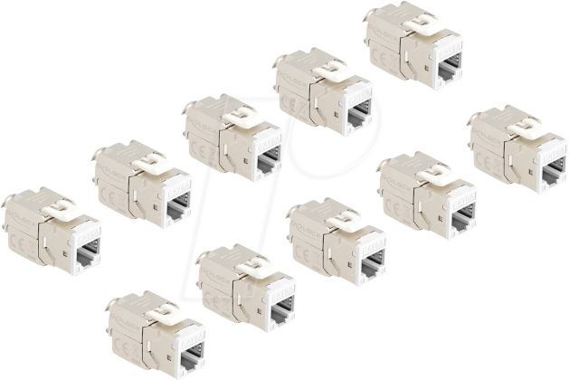 DELOCK 88119 - Keystone Modul RJ45 Buchse zu LSA Cat.6A weiß 10 Stück