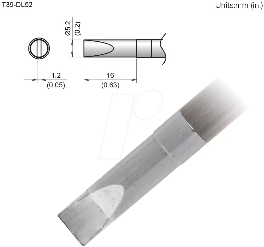 HAK T39-DL52 - Aktiv-Lötspitze T39-DL52, 5,2 mm, meißel