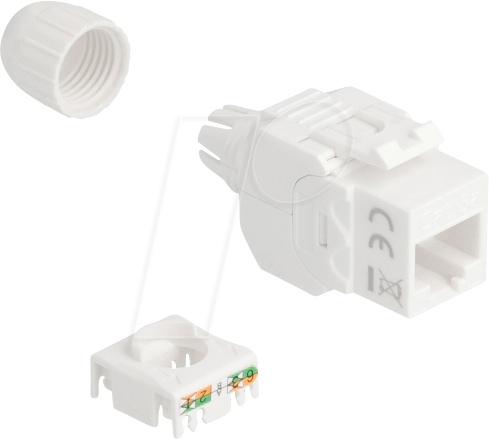 DELOCK 90721 - Keystone Modul RJ45 Buchse zu LSA Cat.6A UTP 180° werkzeugfrei