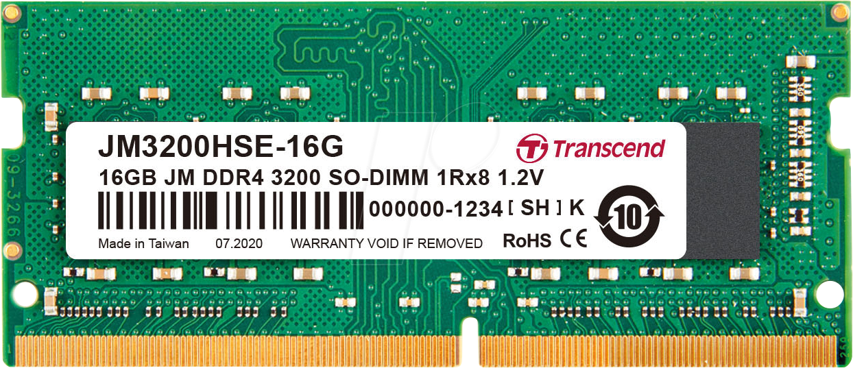 Thumbnail - 41TR1632-1022JM - 16 GB SO DDR4 3200 CL22 Transcend JetRam