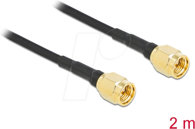 DELOCK 90469 - SMA Stecker zu SMA Stecker LMR/CFD100 2 m