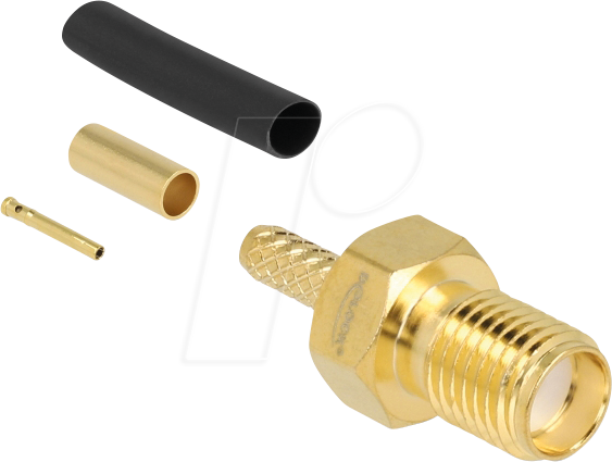 DELOCK 91783 - SMA Buchse zum Crimpen RG-174 / RG-316 mit passendem Schrumpfsch