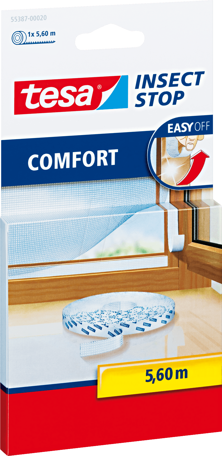 TESA 55387 - Klettband Ersatzrolle Insect Stop, 5,6 m, weiß