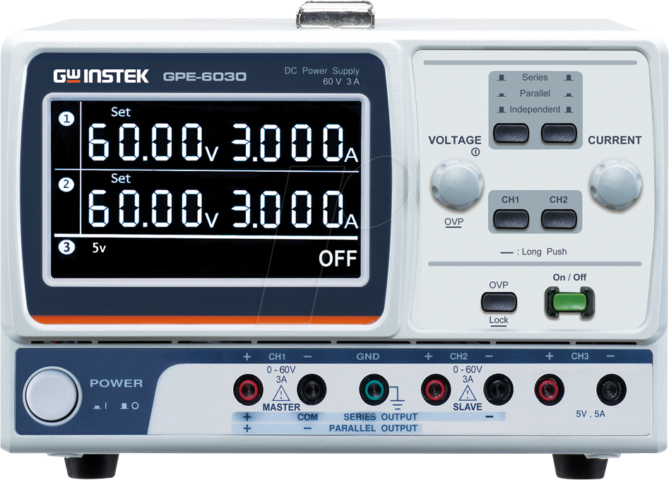GPE-6030 - Labornetzgerät, 0 - 60 V, 0 - 3 A, 385 W, 3 Kanäle, linear