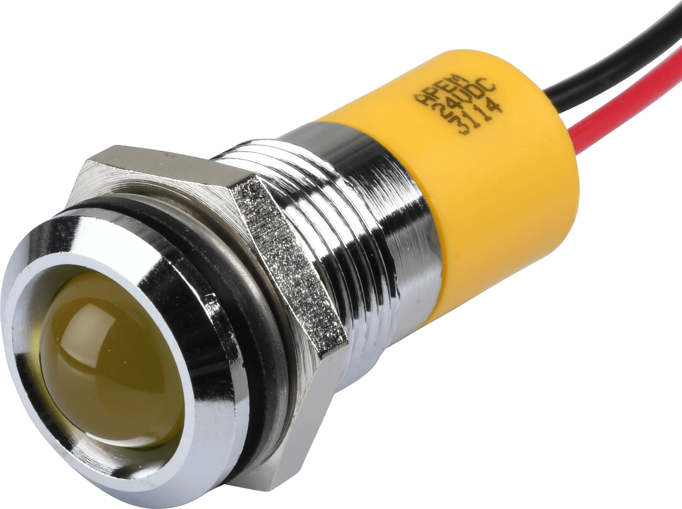 APM Q14P3C Y24E - LED-Signalleuchte, gelb, 24 V, Ø 14 mm, vorstehend, bedrahtet
