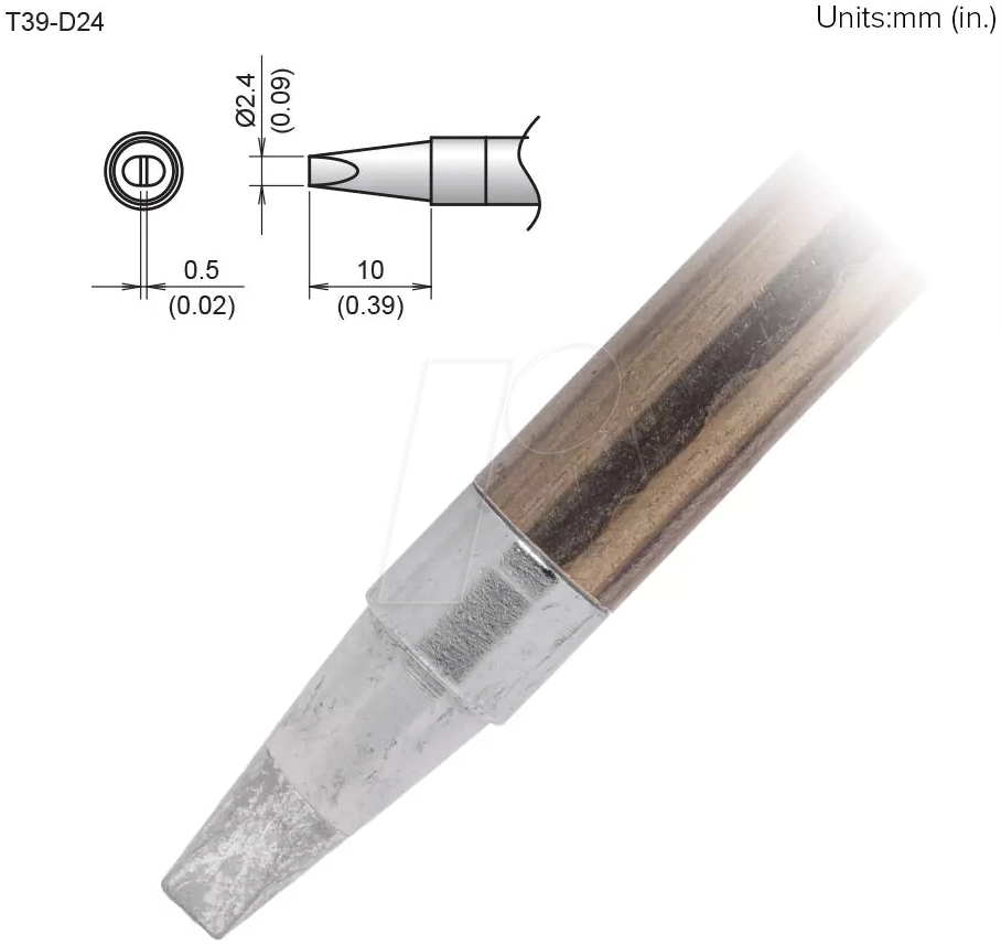 HAK T39-D24 - Aktiv-Lötspitze T39-D24, 2,4 mm, meißel