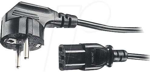 NKSK 200 SW - Netzkabel, Schutzkontaktstecker gew, 1,8 - 2,0 m, schw, C13