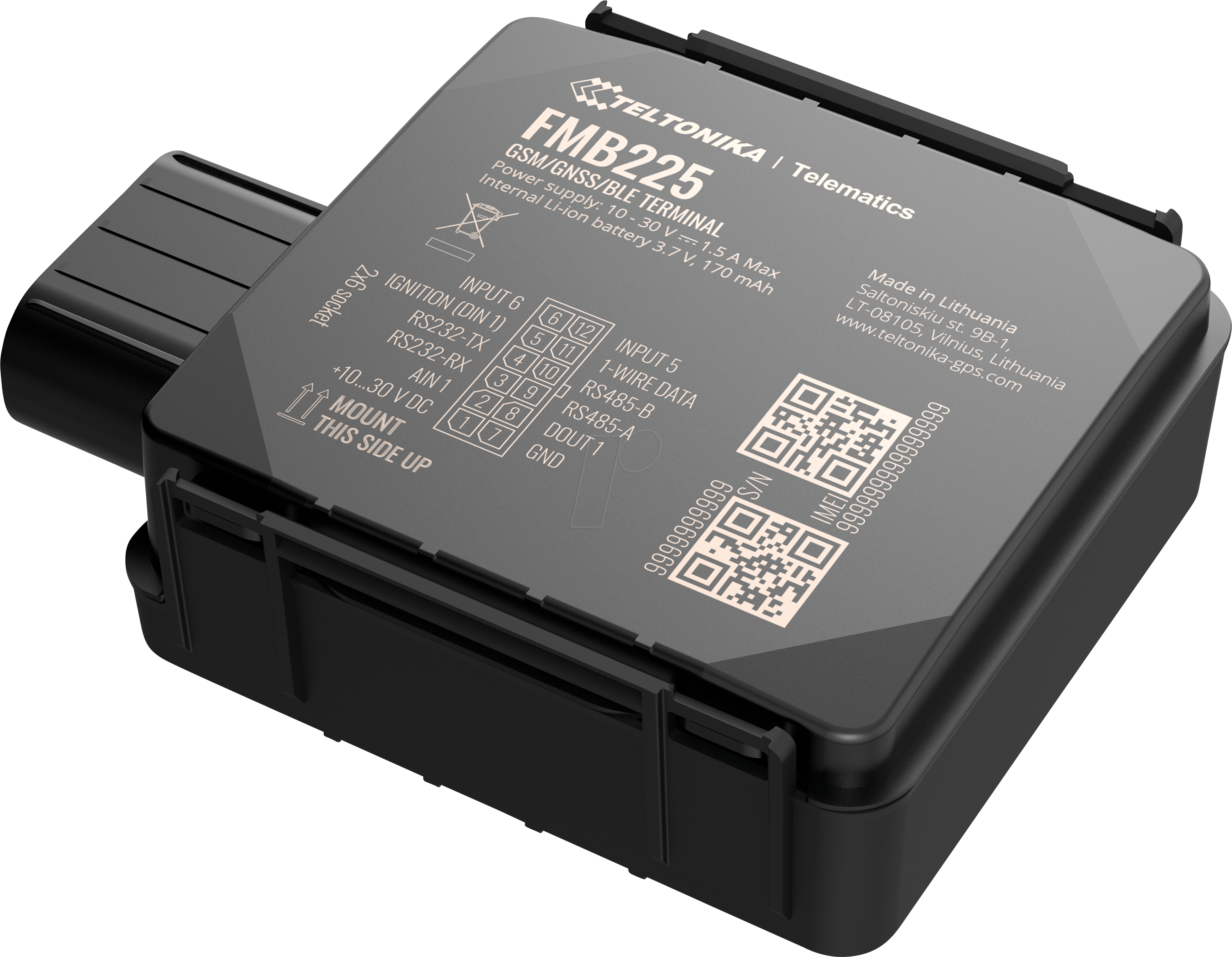TELTONIKA FMB225 - Terminal-Tracker, GNSS, GSM, Bluetooth, RS232 , RS485, Batterie