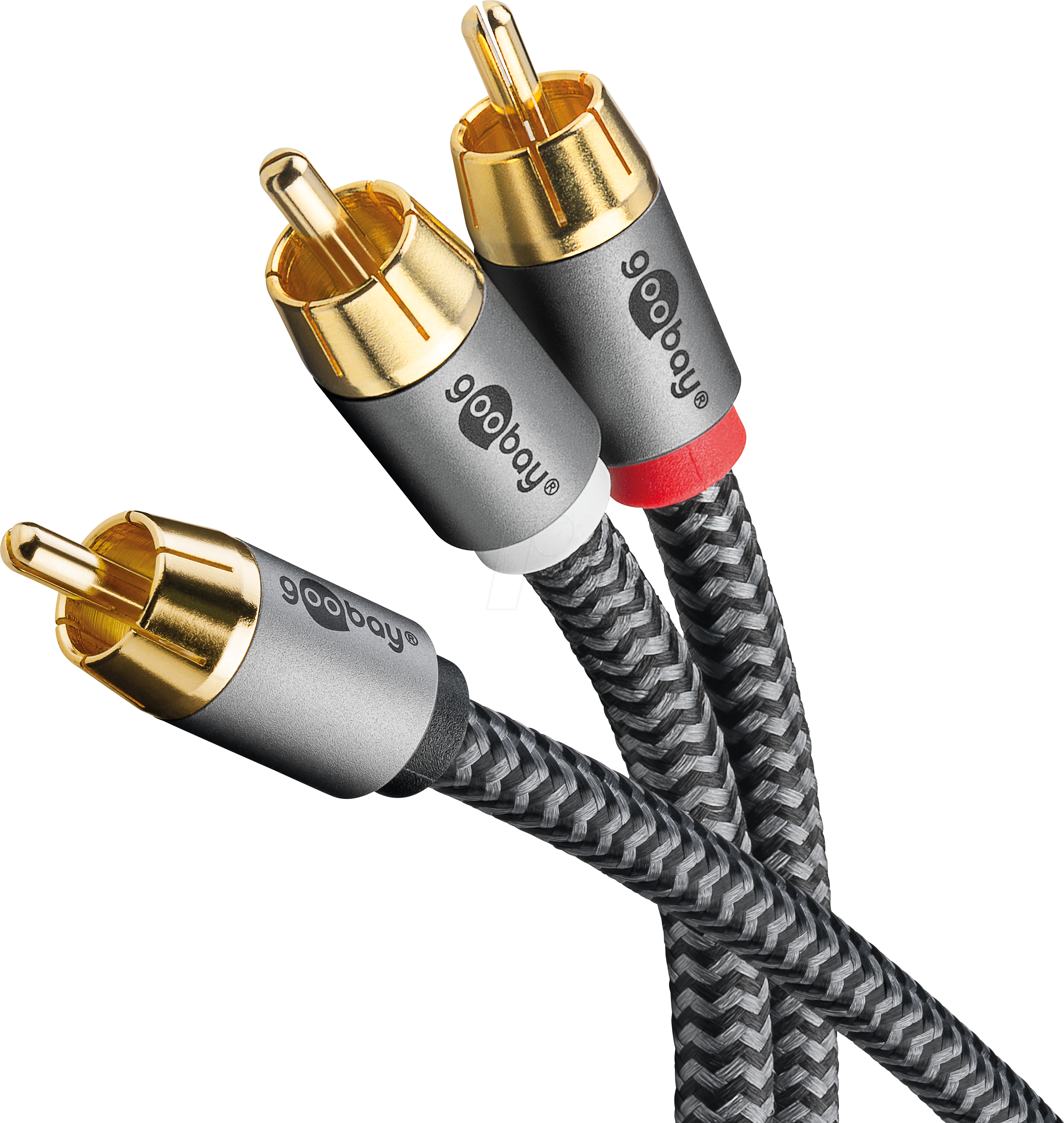 GOOBAY 65300 - Cinch Audio Kabel, 1x > 2x Cinch Stecker, 2,0 m