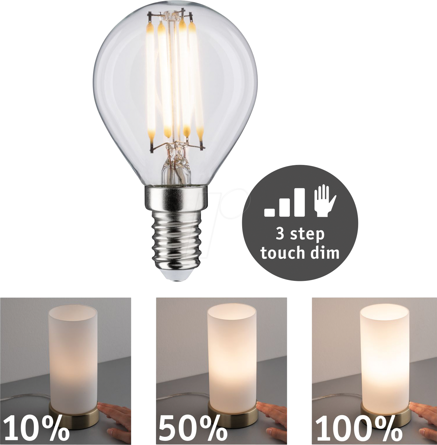 PLM 28739 - LED-Filamentlampe E14, 5 W, 432 lm, 2700 K, dimmbar