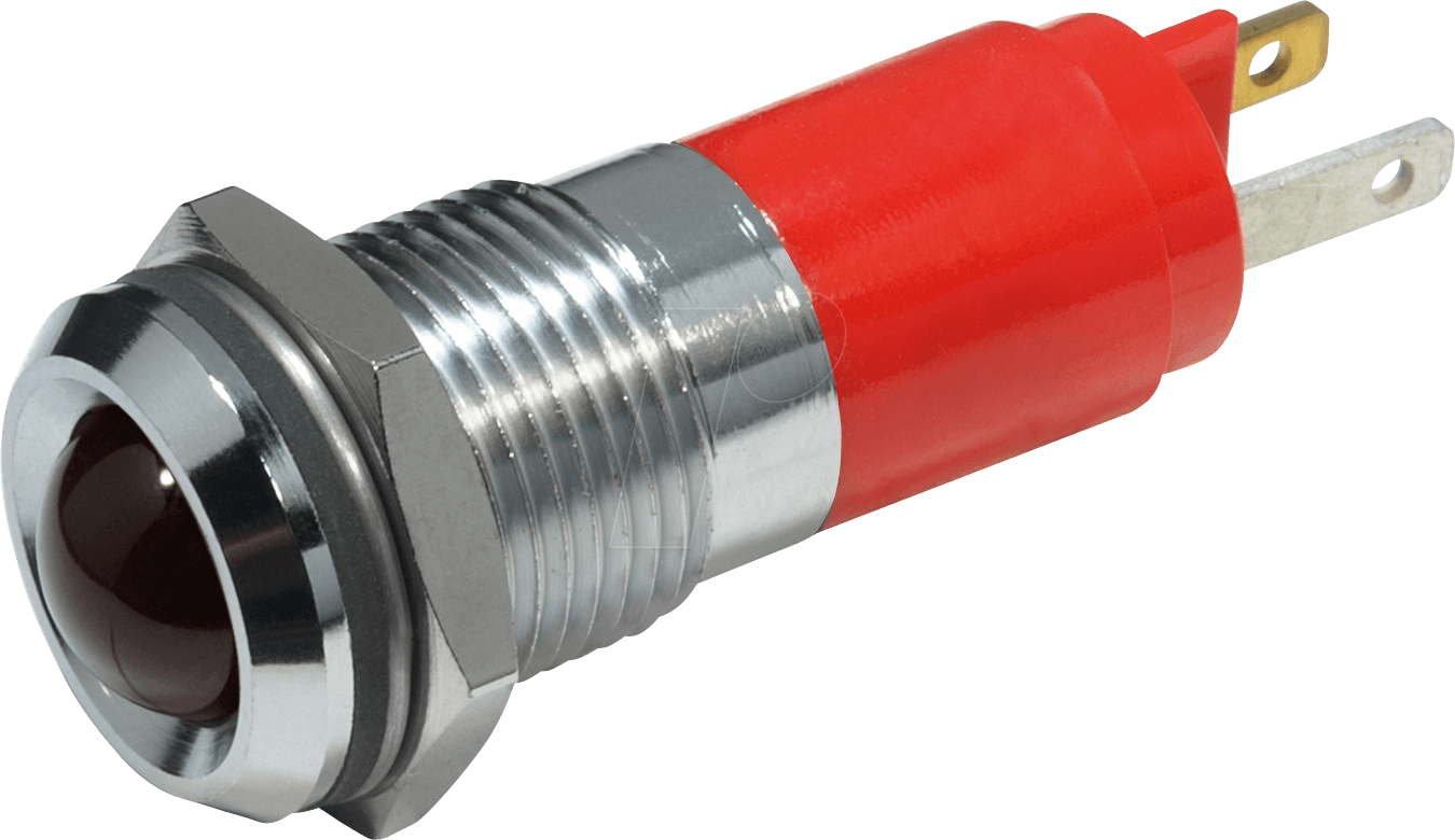 Thumbnail - 192A0250 - LED-Signalleuchte, rot - ultrahell, 12 VAC/VDC, Ø14 mm, 700 mcd
